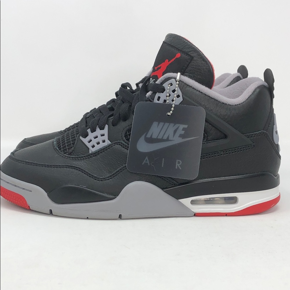 Air Jordan 4 Retro Bred Reimagined FV5029-006 Black Fire Red Sneakers- Size 8.5 - Picture 7 of 14